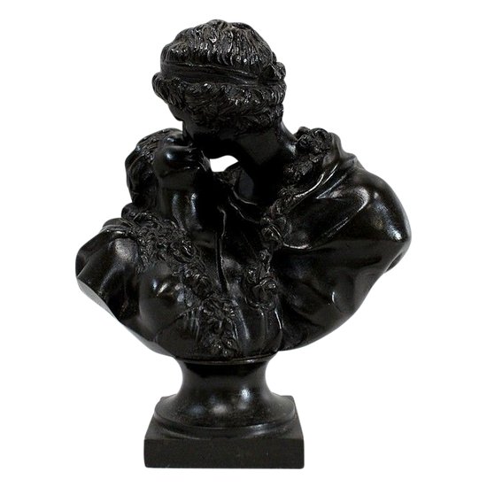  Bronzo "il bacio dato" dopo J-A. Houdon - Seconda metà del XIX secolo