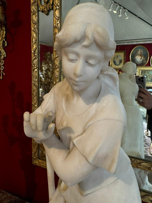 STATUA DI PAYSANNE ALBATRA XIX secolo