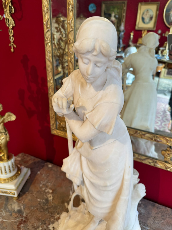 STATUA DI PAYSANNE ALBATRA XIX secolo