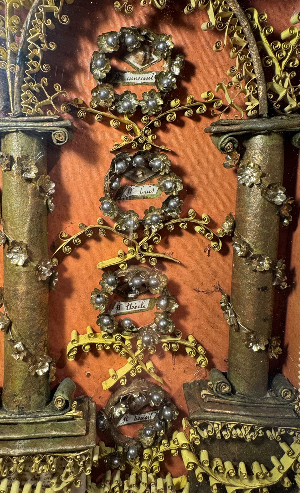 Paperolles Reliquaries with Arches And Columns - 19th century