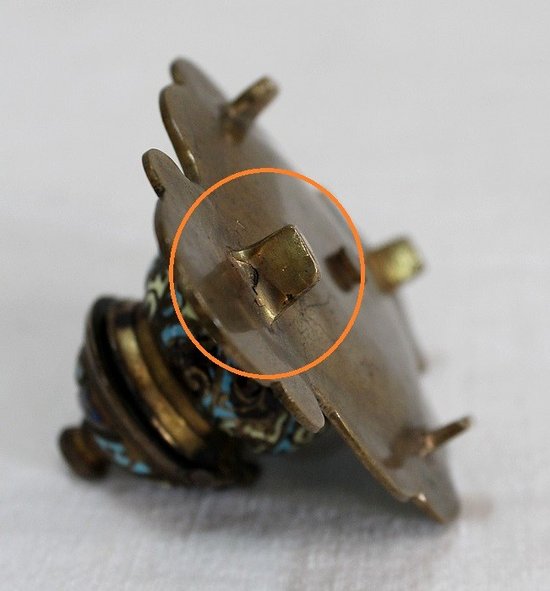 Small Inkwell In Bronze And Cloisonné Enamels - Nineteenth