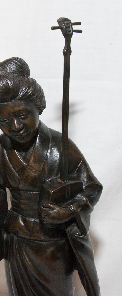 Geisha Scultura in bronzo Giappone Periodo Meiji