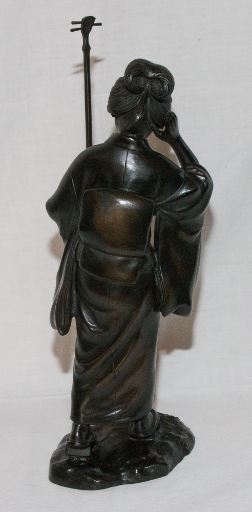 Geisha Scultura in bronzo Giappone Periodo Meiji