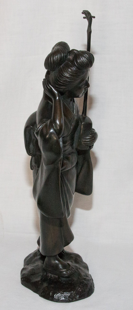Geisha Scultura in bronzo Giappone Periodo Meiji