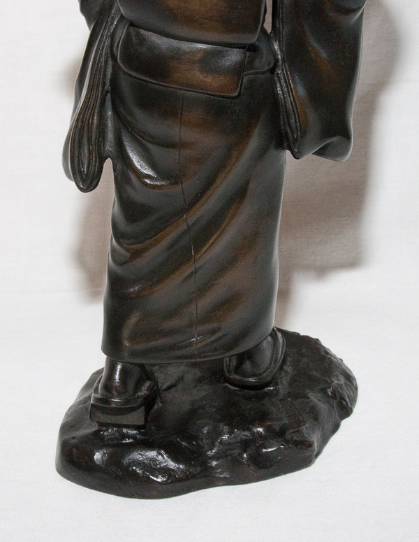 Geisha Scultura in bronzo Giappone Periodo Meiji