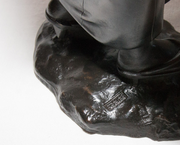 Geisha Scultura in bronzo Giappone Periodo Meiji