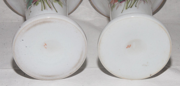 Paire De Vases En Opaline Baccarat Louis Philippe 