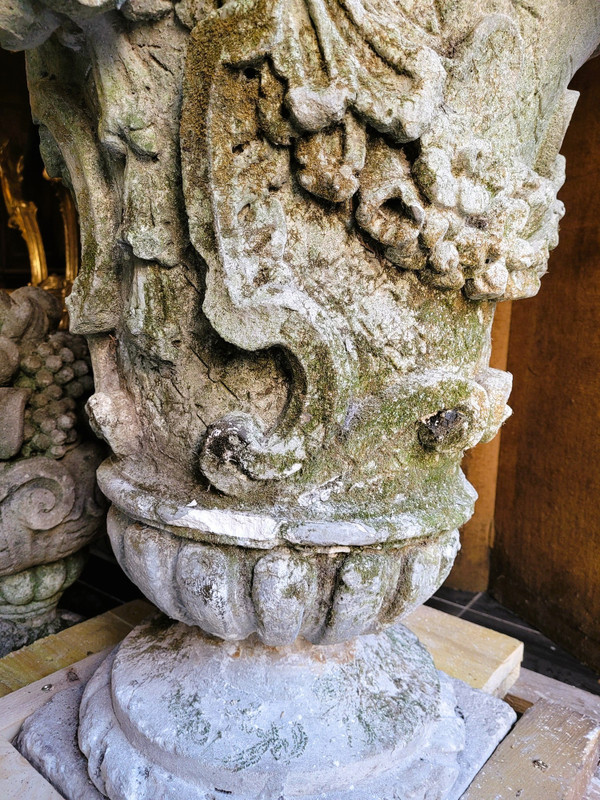 Large Stone Garden Vase, Early 20th Century
