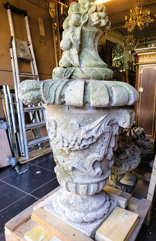 Large Stone Garden Vase, Early 20th Century