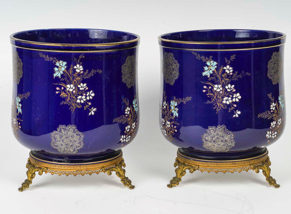 A pair of BFK porcelain planters