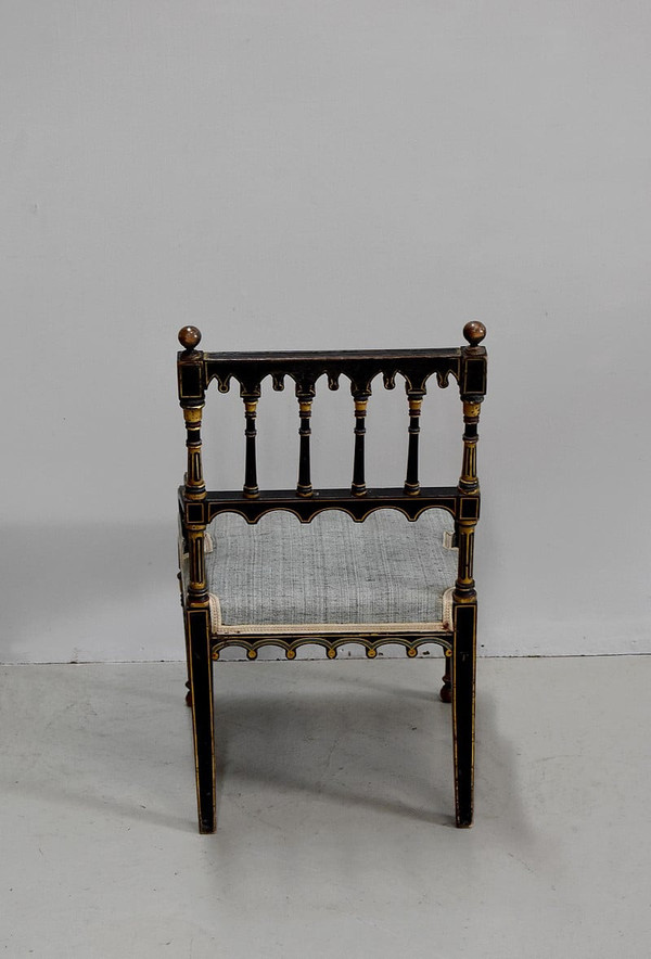 Petit fauteuil en Bois Noirci, époque Napoléon III – Milieu XIXe