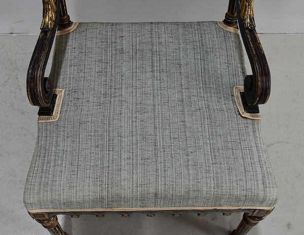 Petit fauteuil en Bois Noirci, époque Napoléon III – Milieu XIXe