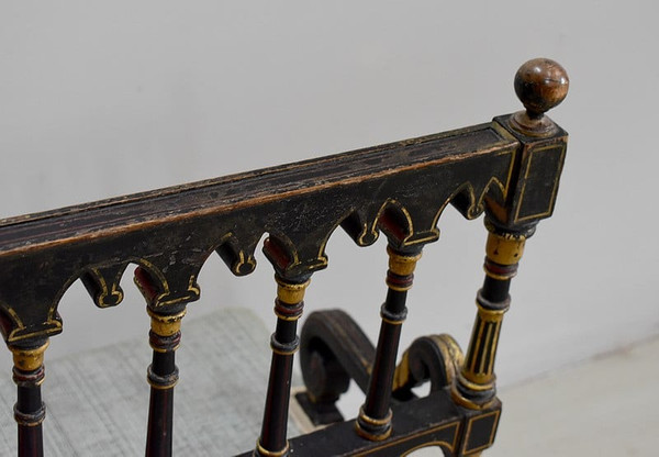 Petit fauteuil en Bois Noirci, époque Napoléon III – Milieu XIXe