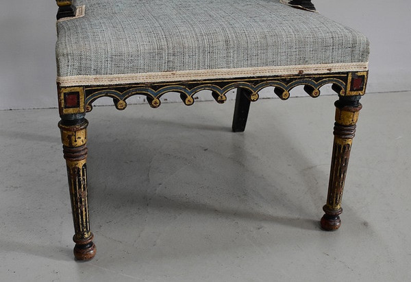 Petit fauteuil en Bois Noirci, époque Napoléon III – Milieu XIXe
