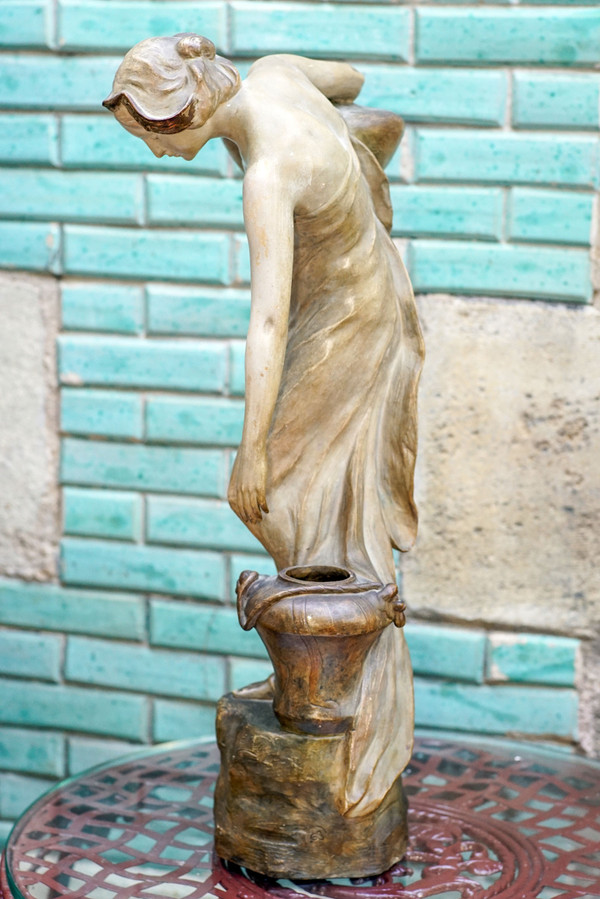 E. TELL für Friedrich GOLDSCHEIDER, Jugendstil, „Der Wasserträger“, Terrakotta