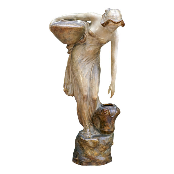 E. TELL für Friedrich GOLDSCHEIDER, Jugendstil, „Der Wasserträger“, Terrakotta
