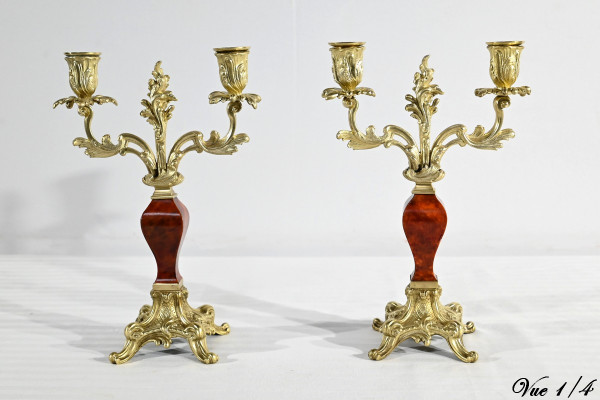 Fireplace Trim in Bronze and Painted Wood, stamped Vincenti & Cie – 2nd part 19th century