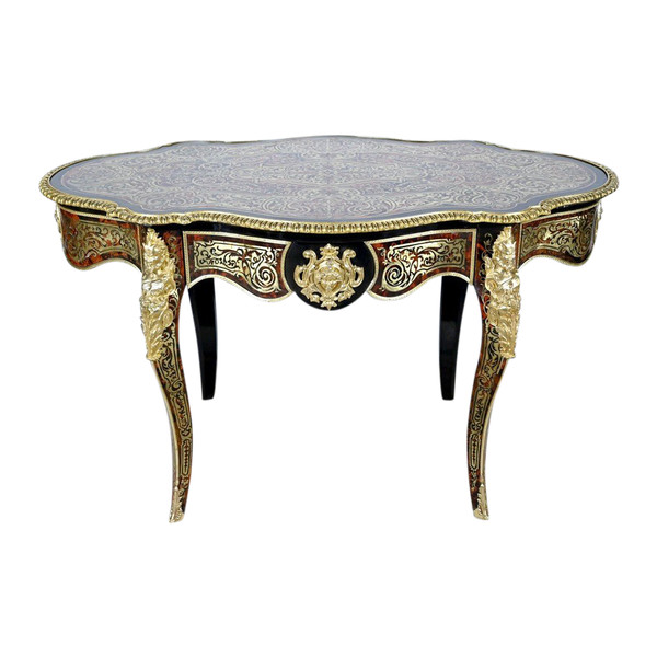 Blackened Pear Wood Ceremonial Table, Napoleon III Period – Mid-19th Century