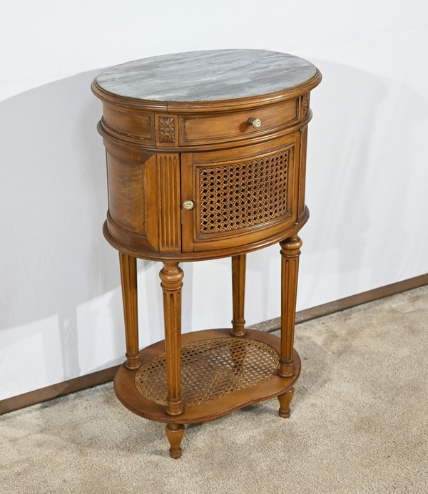 Small Beech Drum Table, Louis XVI style – 1920