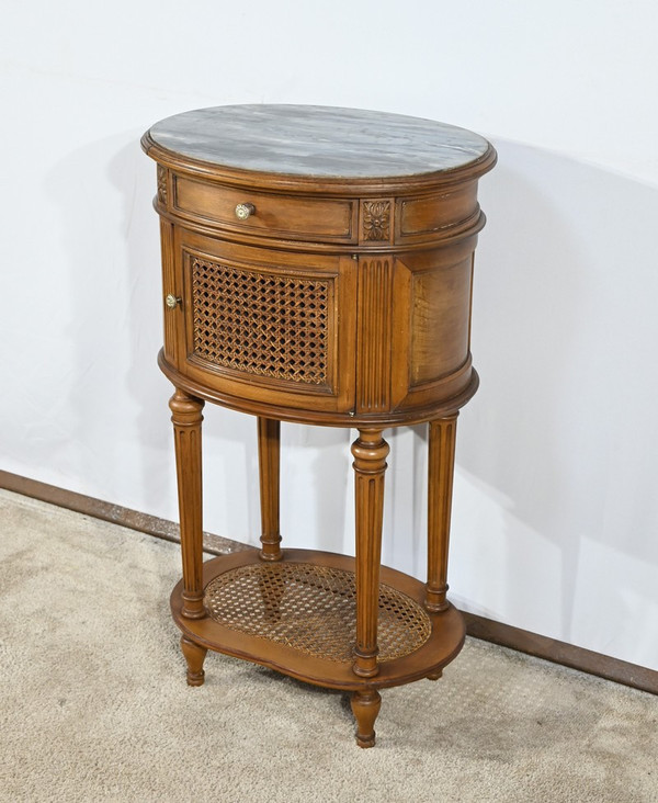 Small Beech Drum Table, Louis XVI style – 1920