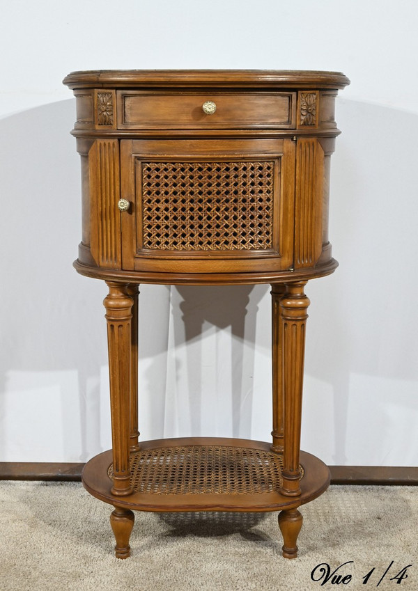 Small Beech Drum Table, Louis XVI style – 1920