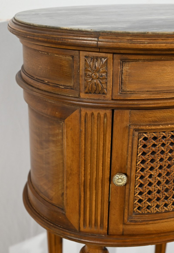 Small Beech Drum Table, Louis XVI style – 1920