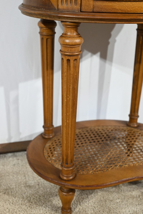 Small Beech Drum Table, Louis XVI style – 1920