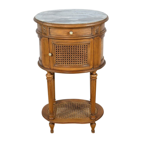 Small Beech Drum Table, Louis XVI style – 1920