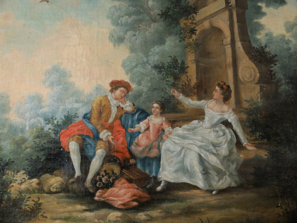 Trumeau peint d'époque Louis XVI 