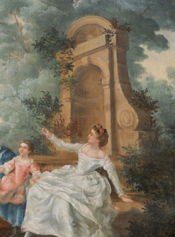Trumeau peint d'époque Louis XVI 