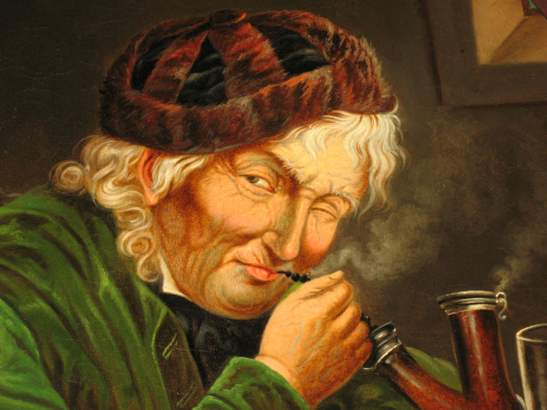 Johann Balthasar Bauer (1811-1883) Paar gerahmte Ölporträts auf Leinwand