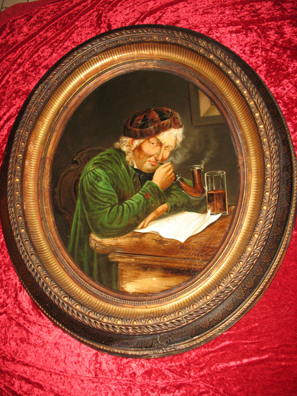 Johann Balthasar Bauer (1811-1883) Paar gerahmte Ölporträts auf Leinwand