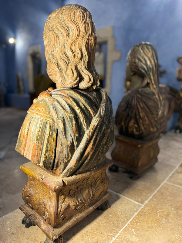 Pair Of Reliquary Busts Of Saints Sylvia And Gordian - Late 17th Century