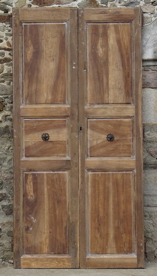 Old communication doors XVIIIth century in walnut Woodwork Door
