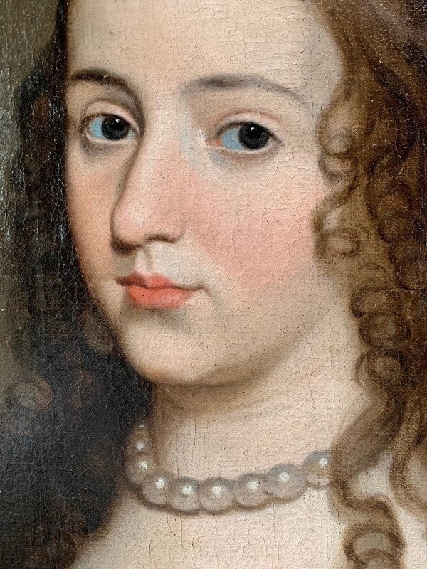 Ritratto di giovane donna del XVII secolo seguace di Van Dyck 1599/1641