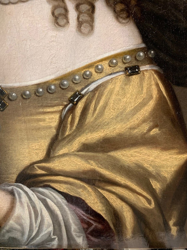 Ritratto di giovane donna del XVII secolo seguace di Van Dyck 1599/1641