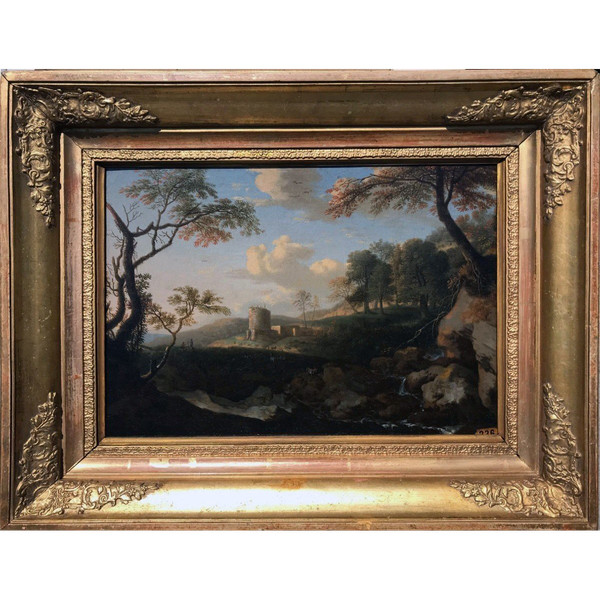 Animated Rocky Landscape Ruin Background Follower By Jan Van Bloemenn (1662/1749)