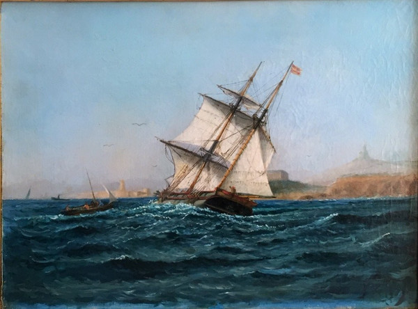 Marina Di Fronte Al Porto Di Marsiglia Del XIX Secolo