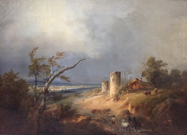 Paesaggio firmato Dubuisson 1834 (1805/1870)