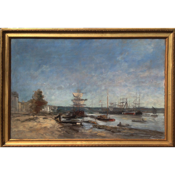 Vue D’un Port Signé Geneste (1823/1889)