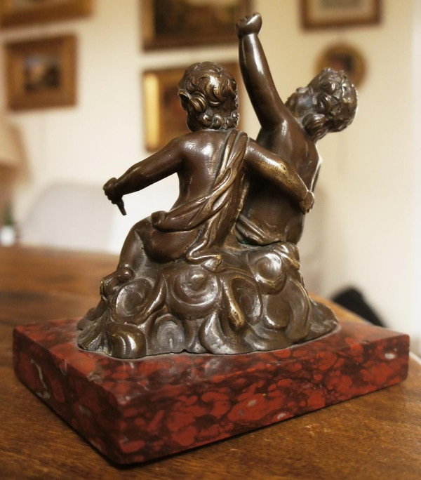 Groupe De Deux Putti XVIIIe Siècle