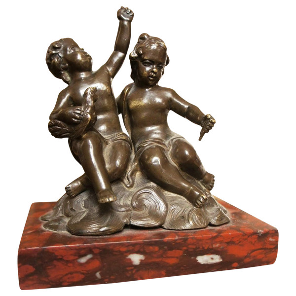 Groupe De Deux Putti XVIIIe Siècle