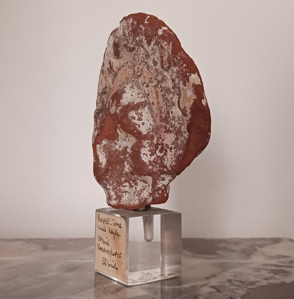 Altes Ägypten - Isiac-Puppenkopf - Terrakotta mit Polychromie - römisch-koptische Zeit