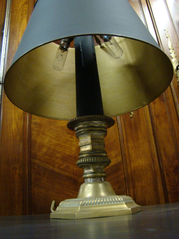 Schreibtischlampe aus vergoldeter Bronze. Anfang des 20. Jahrhunderts