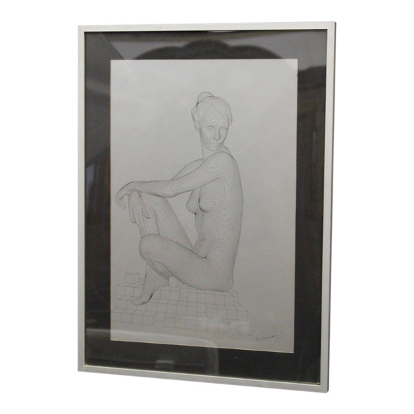 Alugraph By Blaustein Representing A Female Nude Around 1980