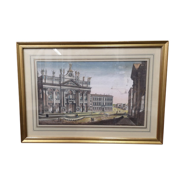 Optical view. Eighteenth century. Church of St. John in Rome