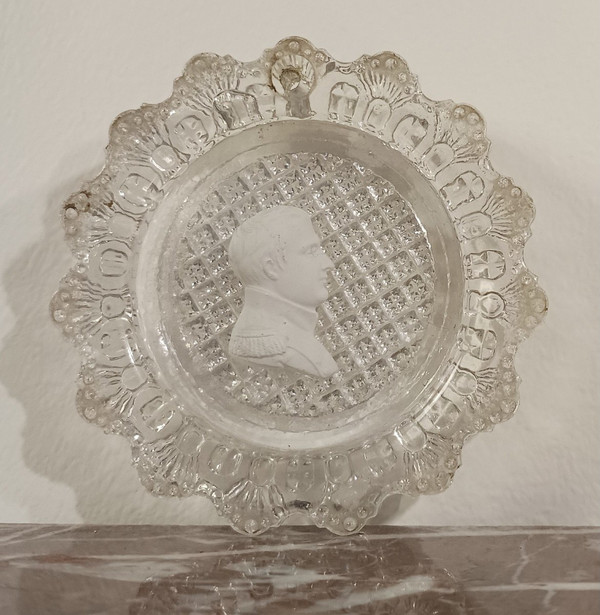 Baccarat - crystal-ceramic with the profile of Napoleon in general - Brouwet collection - Empire, circa 1810
