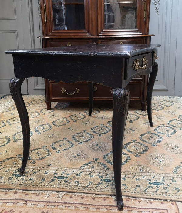 Scrivania in legno laccato nero in stile Regency