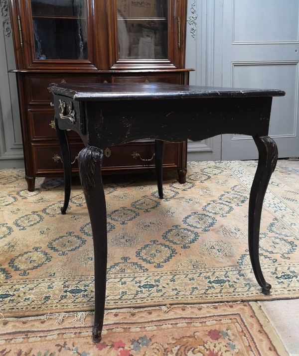 Scrivania in legno laccato nero in stile Regency