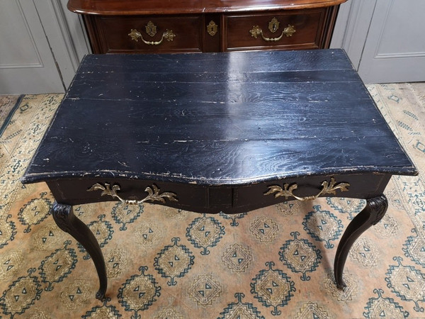 Scrivania in legno laccato nero in stile Regency